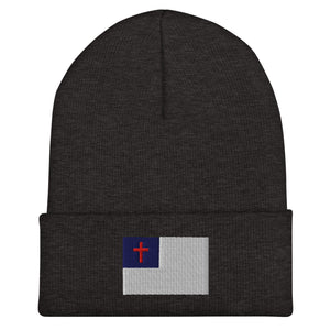 Christian Flag Beanie - Embroidered Winter Hat