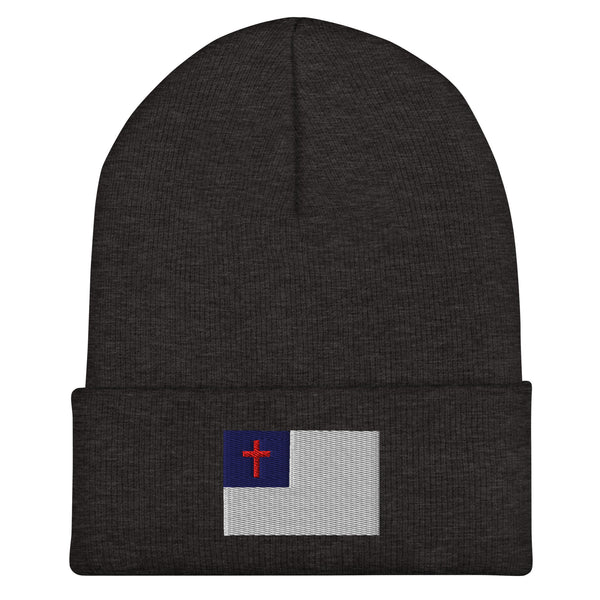 Christian Flag Beanie - Embroidered Winter Hat