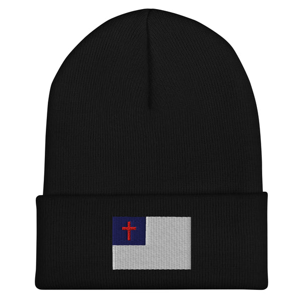 Christian Flag Beanie - Embroidered Winter Hat