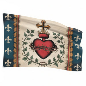 Christian Sacred Heart Flag - 90x150cm(3x5ft) - 60x90cm(2x3ft)
