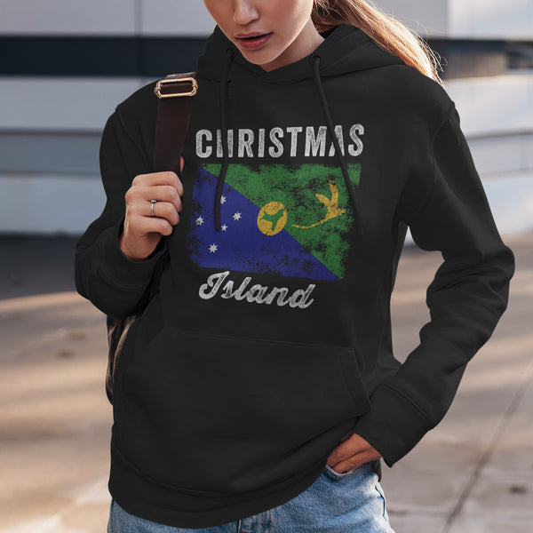 Christmas Island Flag Distressed Hoodie