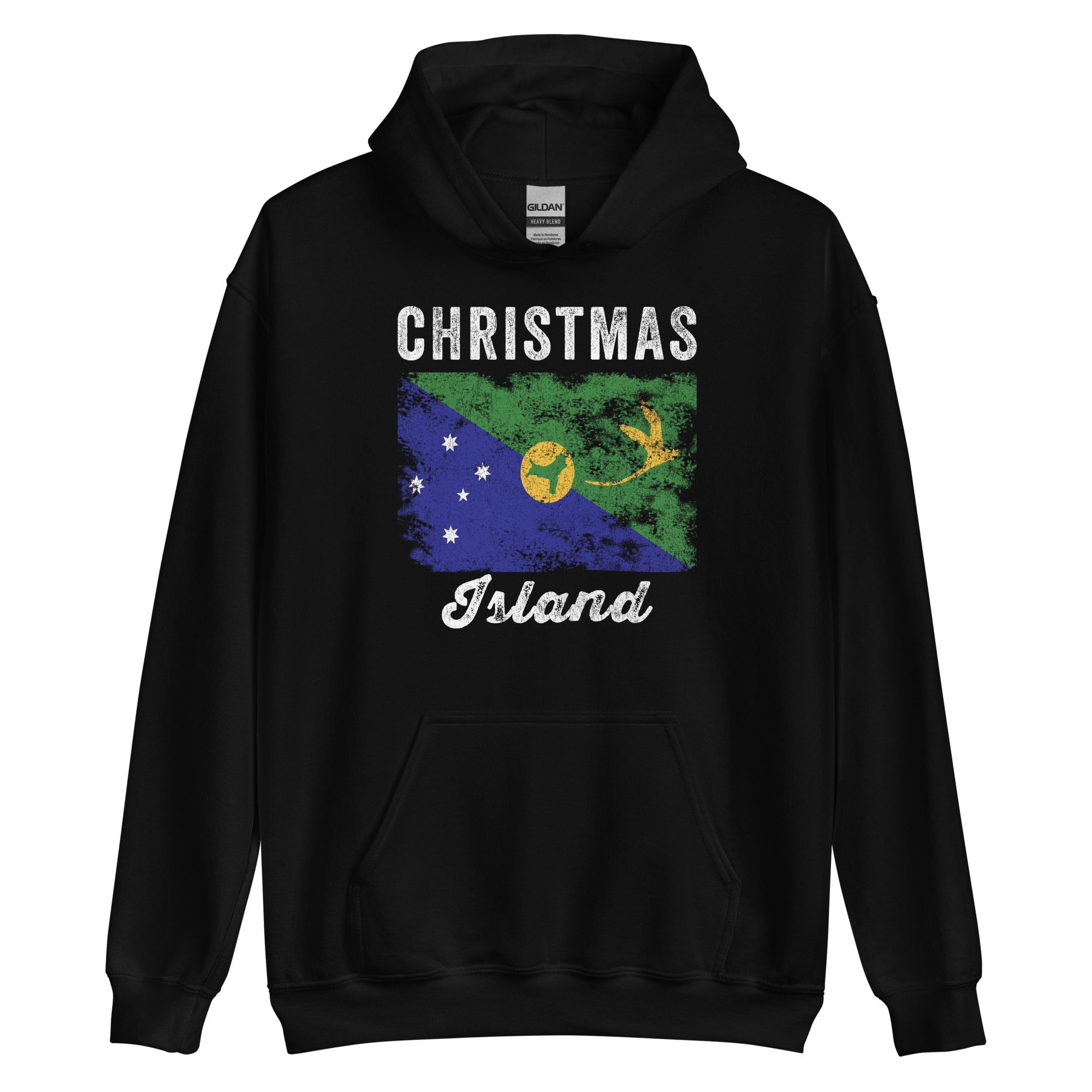 Christmas Island Flag Distressed Hoodie