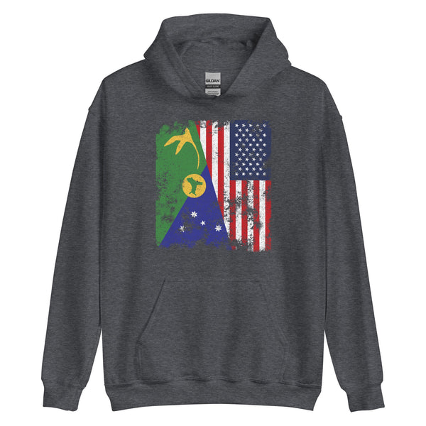 Christmas Island USA Flag Half American Hoodie