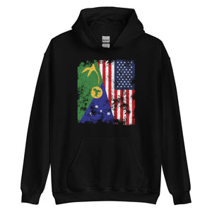 Christmas Island USA Flag Half American Hoodie