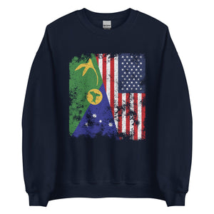 Christmas Island USA Flag Half American Sweatshirt