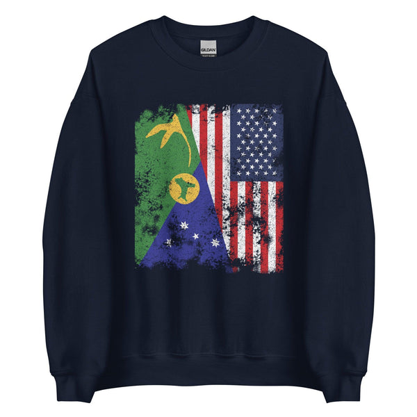 Christmas Island USA Flag Half American Sweatshirt