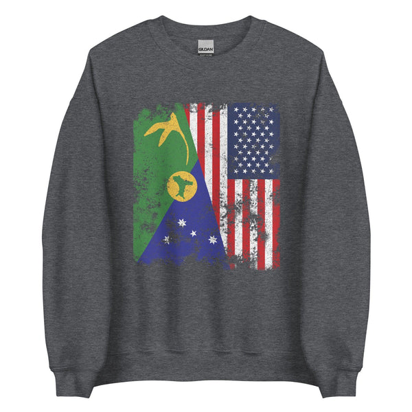 Christmas Island USA Flag Half American Sweatshirt