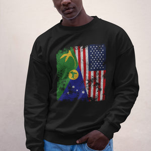 Christmas Island USA Flag Half American Sweatshirt