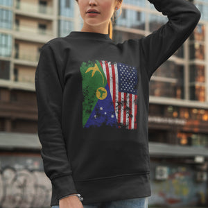 Christmas Island USA Flag Half American Sweatshirt