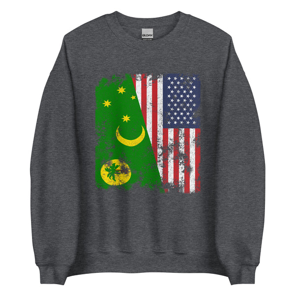 Cocos Islands USA Flag Sweatshirt
