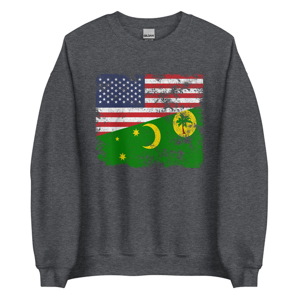 Cocos Islands USA Flag Sweatshirt