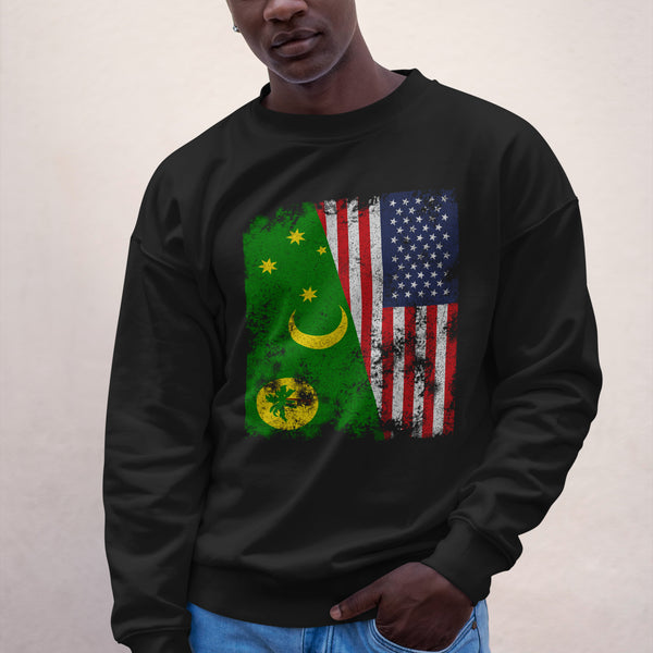 Cocos Islands USA Flag Sweatshirt