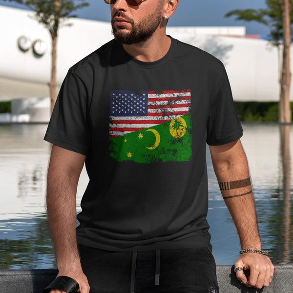 Cocos Islands USA Flag T-Shirt