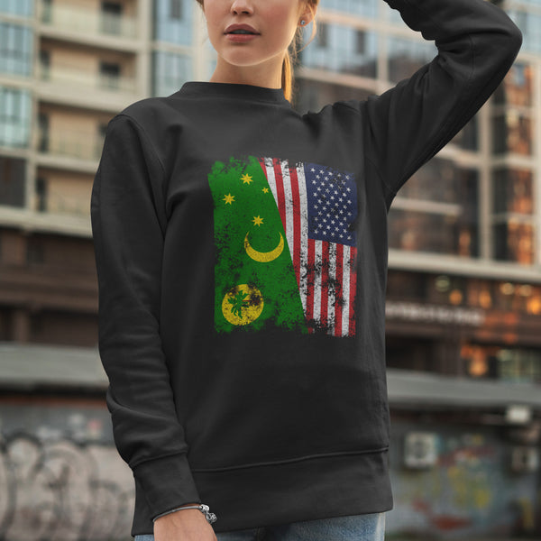 Cocos Islands USA Flag Sweatshirt