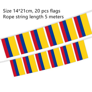 Colombia Flag Bunting Banner - 20Pcs
