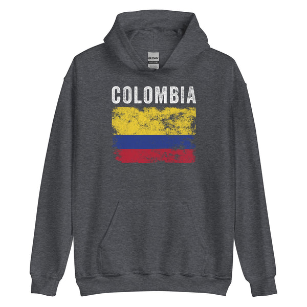 Colombia Flag Distressed Colombian Flag Hoodie