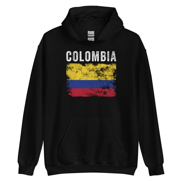 Colombia Flag Distressed Colombian Flag Hoodie