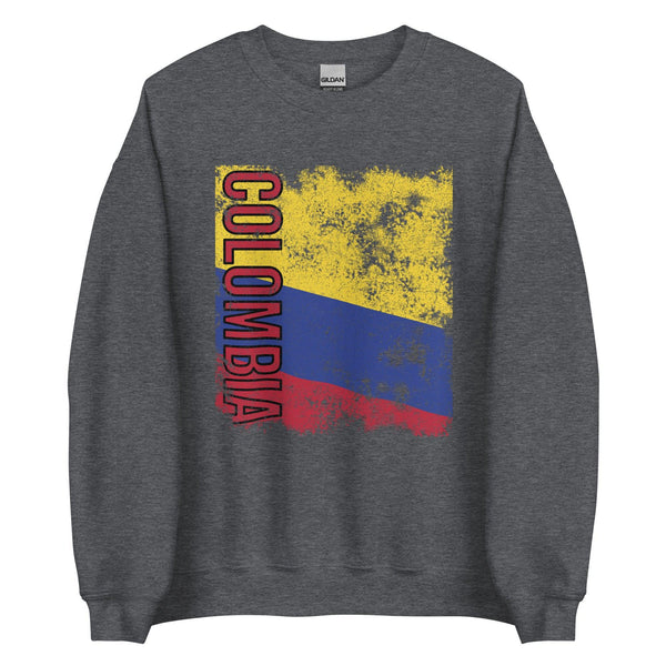 Colombia Flag - Distressed Flag Sweatshirt