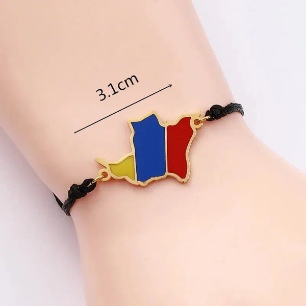 Colombia Flag Map Bracelet