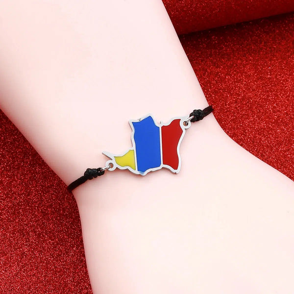 Colombia Flag Map Bracelet