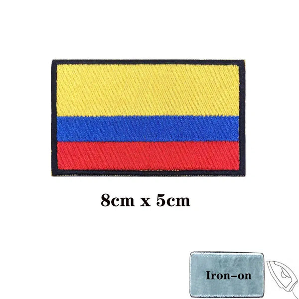 Colombia Flag Patch - Iron On/Hook & Loop Patch