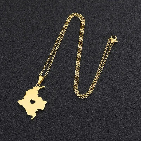 Colombia Map Necklace