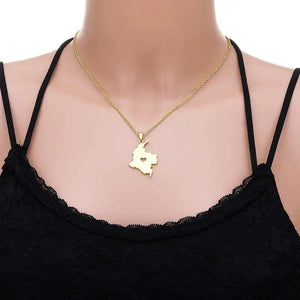 Colombia Map Necklace