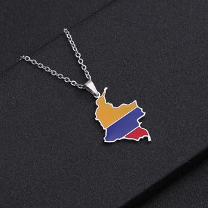 Colombia Map Necklace
