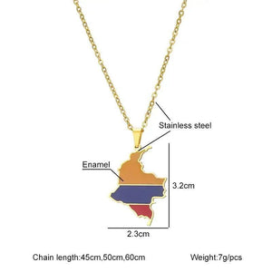 Colombia Map Necklace