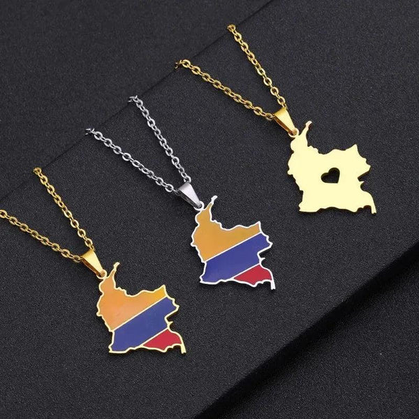 Colombia Map Necklace