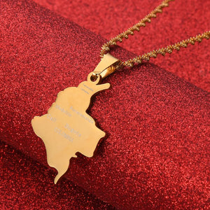 Colombia Map Necklace