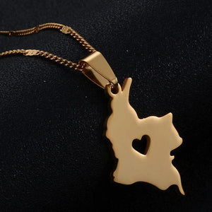 Colombia Map Necklace