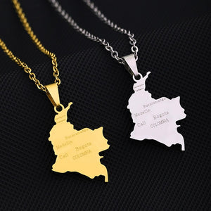 Colombia Map Necklace