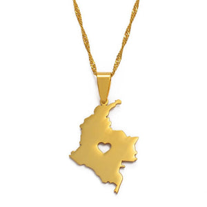 Colombia Map Necklace