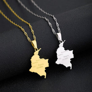 Colombia Map Necklace