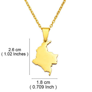 Colombia Map Necklace