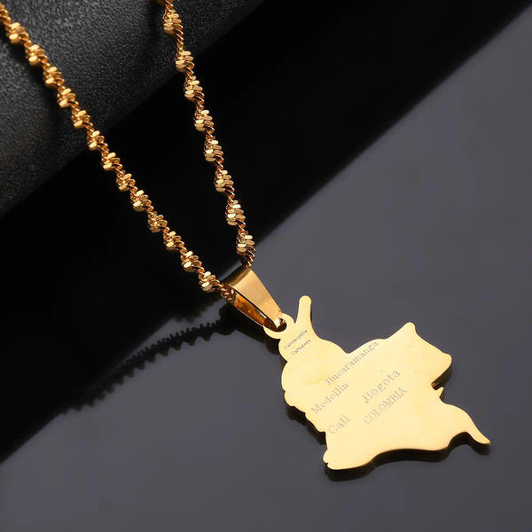 Colombia Map Necklace