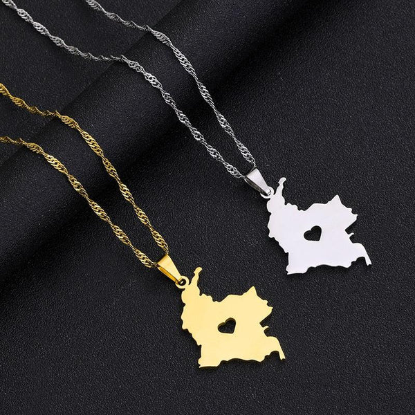 Colombia Map Necklace