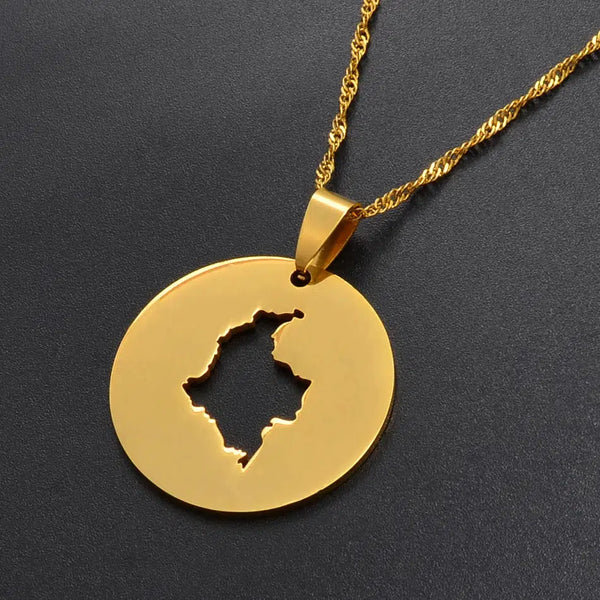 Colombia Map Necklace