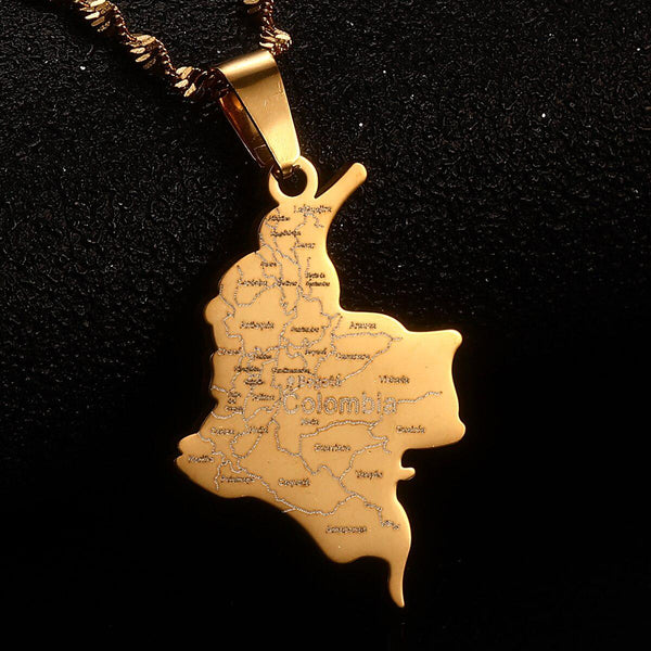 Colombia Map Necklace