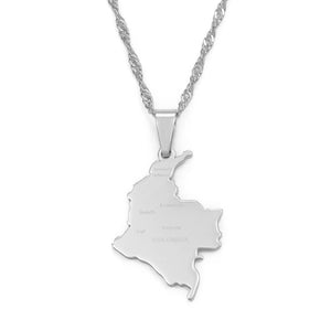 Colombia Map Necklace