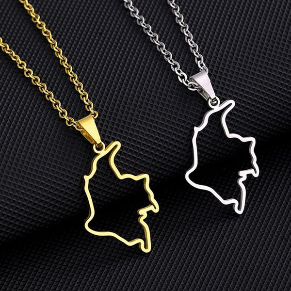 Colombia Map Necklace