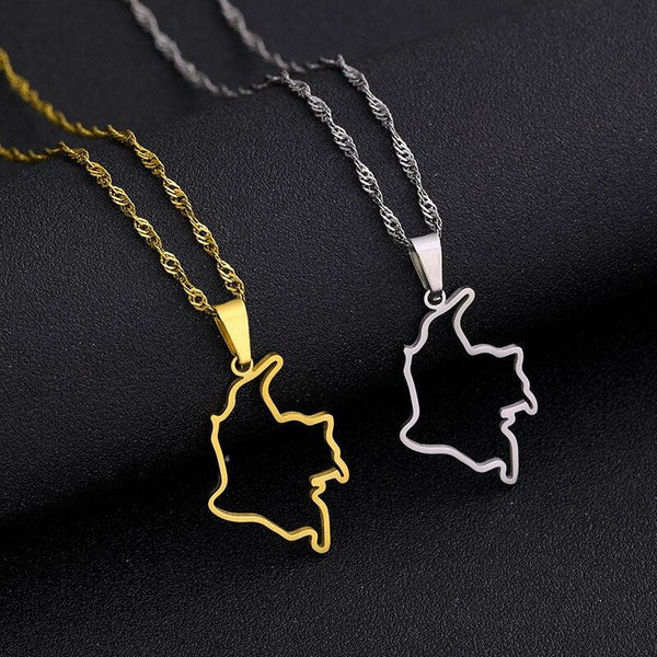 Colombia Map Necklace