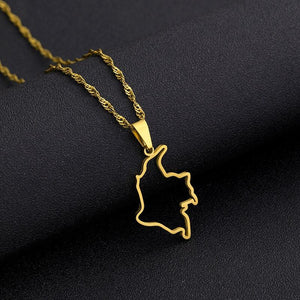 Colombia Map Necklace