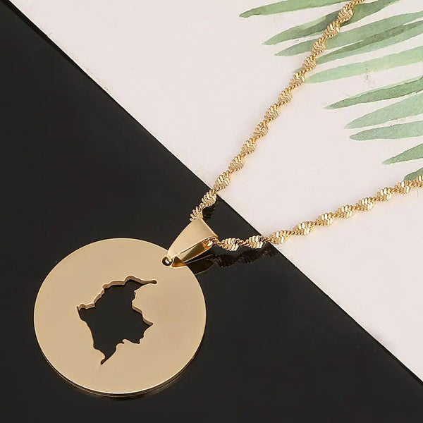 Colombia Map Necklace