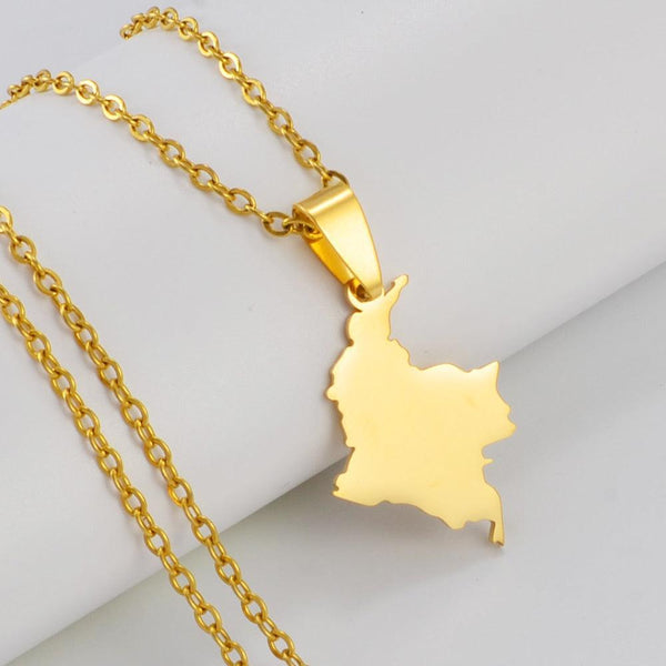 Colombia Map Necklace