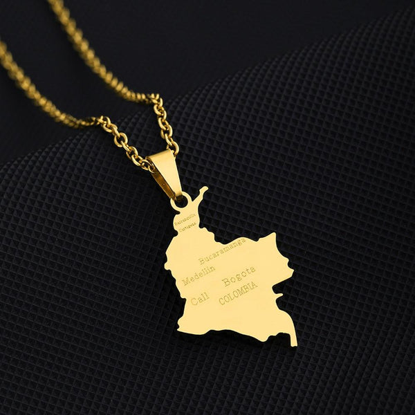 Colombia Map Necklace