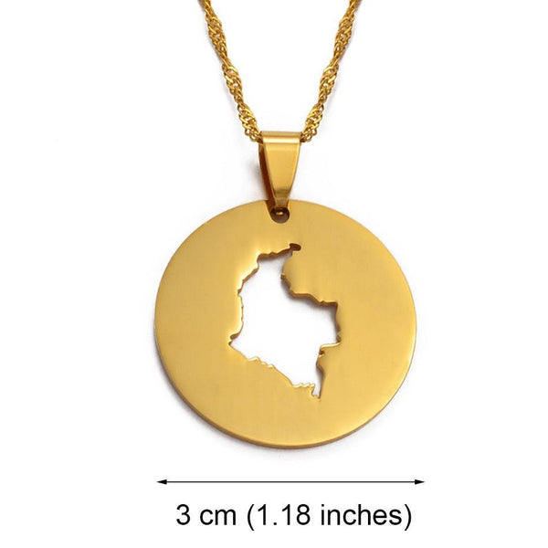 Colombia Map Necklace