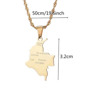 Colombia Map Necklace