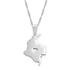 Colombia Map Necklace